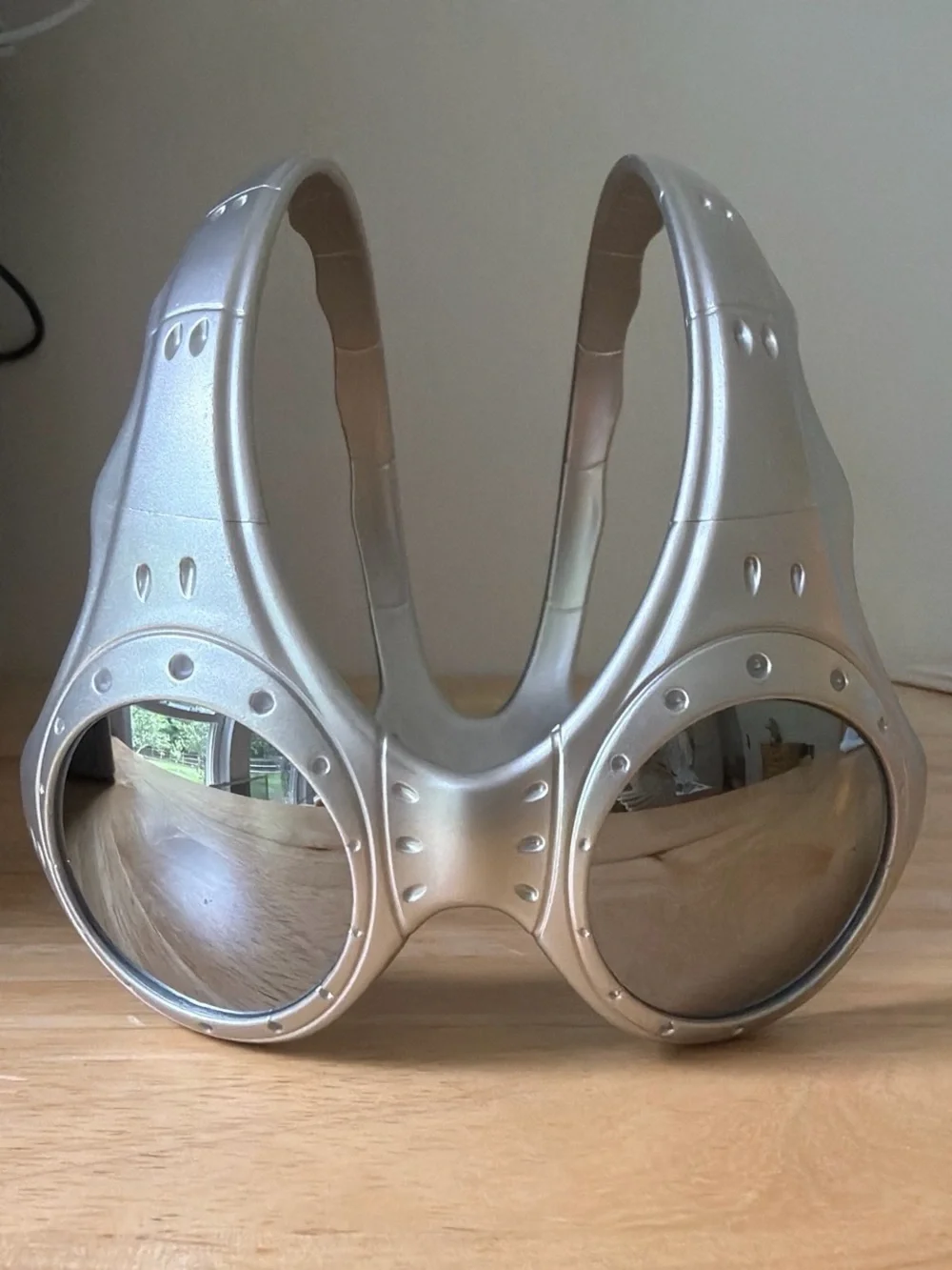 Silver over the top biking sunglasses goggles
